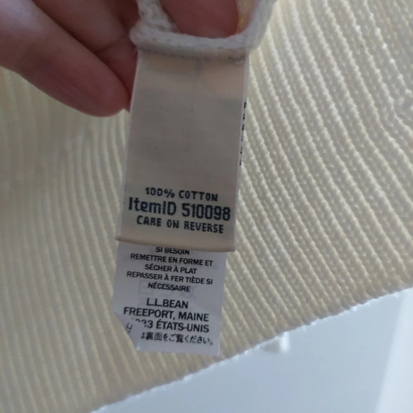 L.L.Bean Coastal Cotton Knit Colorblock Striped Sweater Sailcloth New Large Naut - Picture 6 of 8